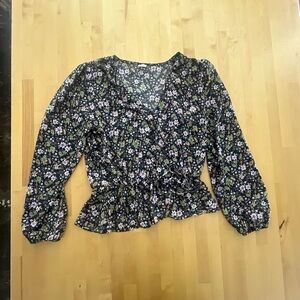 Melrose and Market Black Floral Blouse